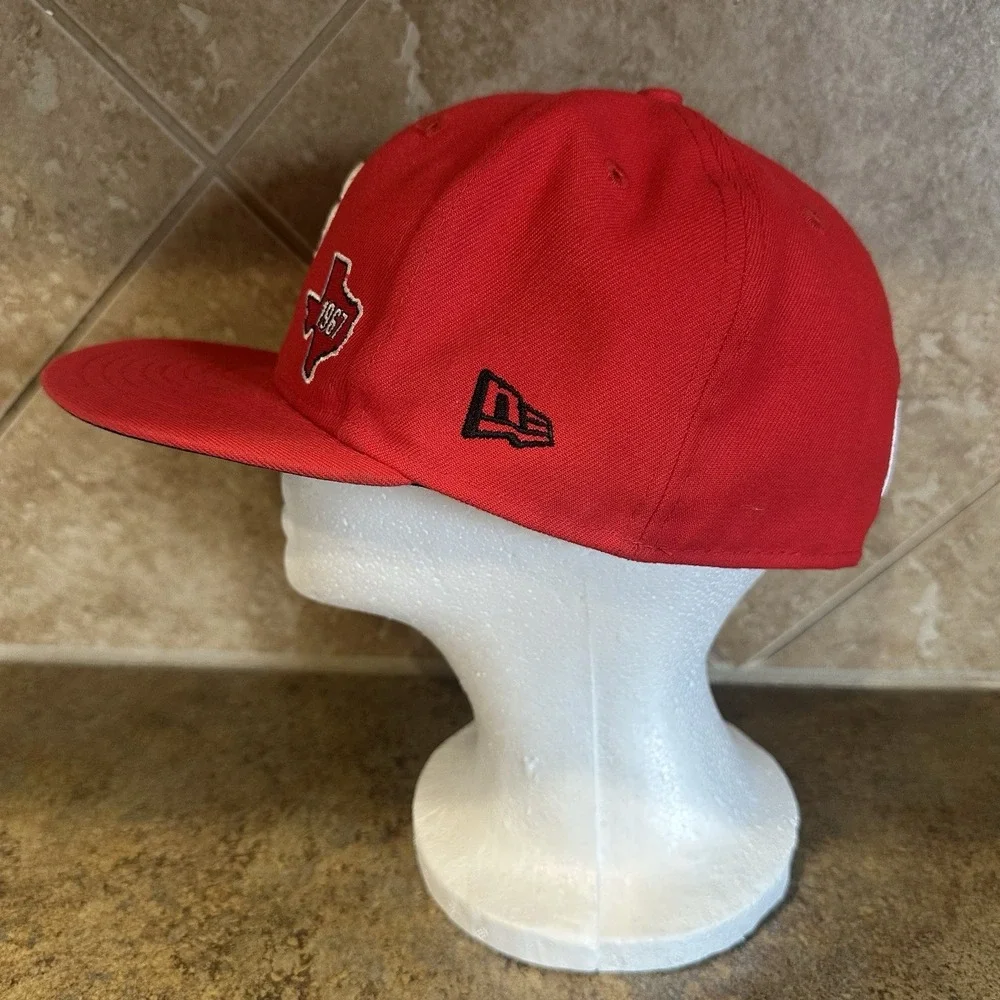 NBA Houston Rockets Red New Era 59FIFTY 5950 Fitted Cap‎ sz 7 3/8 Grey UV EUC